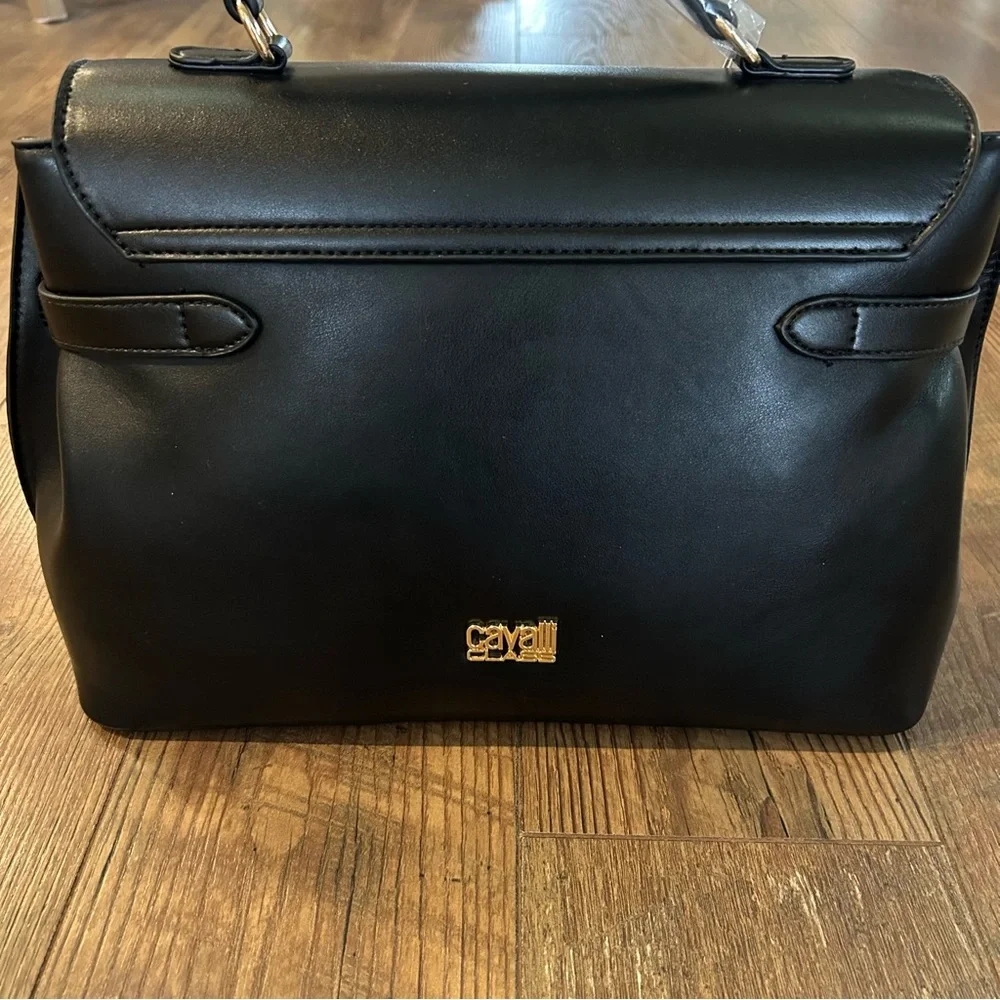 Cavalli Class Tatiana Large Top Handle Bag Purse Handbag Black - Picture 3 of 12